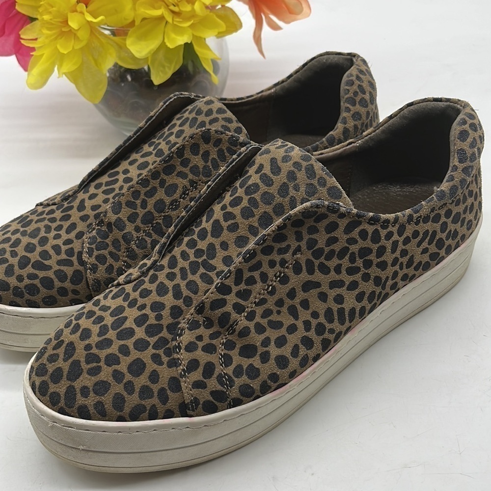 J/Slides Cheetah Animal Print Slip On Platform Le… - image 2